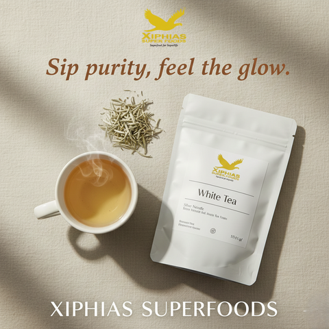 Graphic with a short inspirational quote and Xiphias Immigration branding